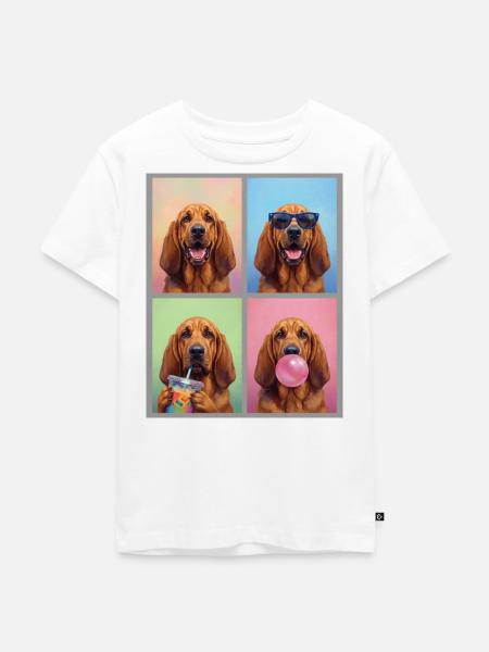 Hunde Bluthund Hund - Kinder Premium Bio T-Shirt - Weiß