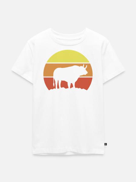 Stier Silhouette Retro - Kinder Premium Bio T-Shirt - Weiß
