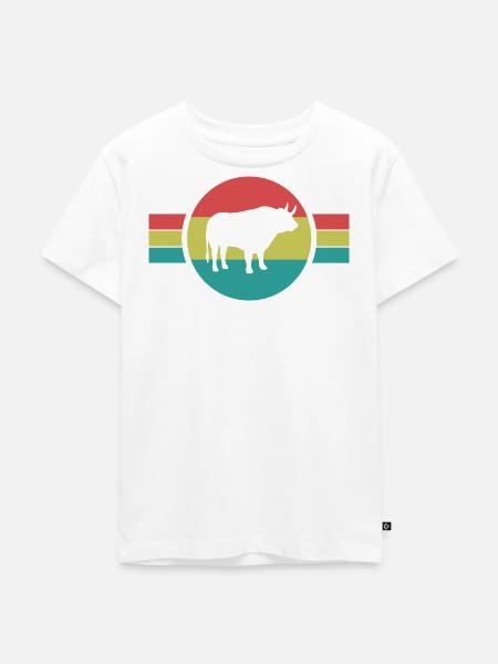 Stier Retro   - Kinder Premium Bio T-Shirt - Weiß