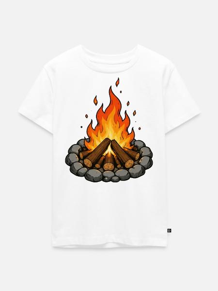 lagerfeuer - Kinder Premium Bio T-Shirt - Weiß