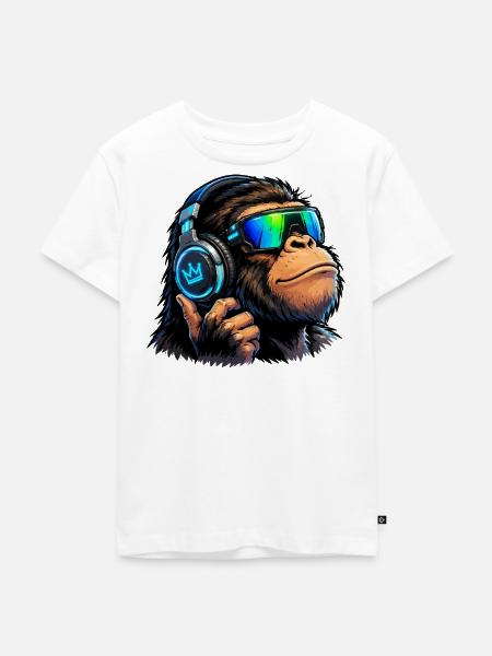 affe-musik - Kinder Premium Bio T-Shirt - Weiß