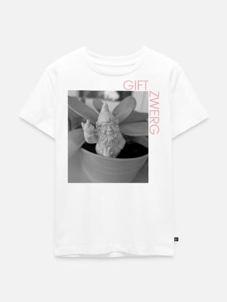 Gartenzwerg im Monochrom-Look - Kinder Premium Bio T-Shirt - Weiß