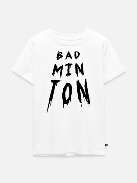 Badminton Typography - Kinder Premium Bio T-Shirt - Weiß