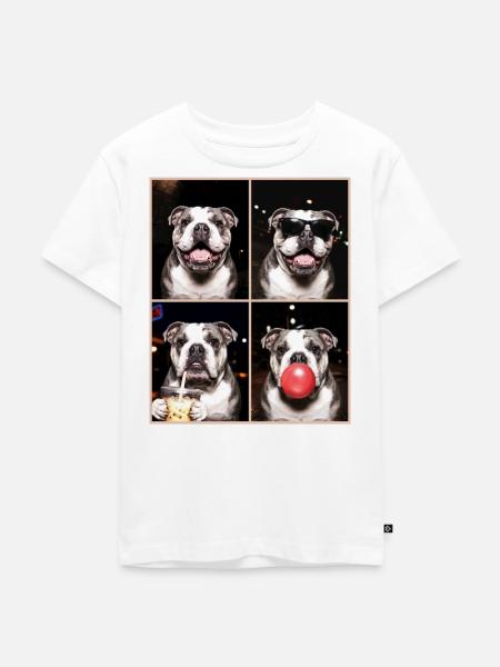 Hunde Bulldog Hund - Kinder Premium Bio T-Shirt - Weiß