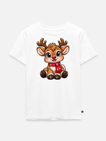 cute_reindeer - Kinder Premium Bio T-Shirt - Weiß