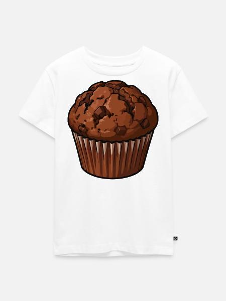Schoko Muffin Illustration - Kinder Premium Bio T-Shirt - Weiß