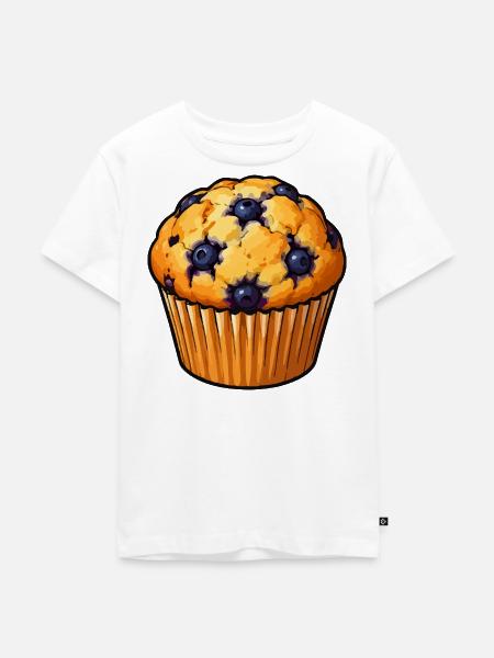 Blaubeermuffin Kunstdruck - Kinder Premium Bio T-Shirt - Weiß