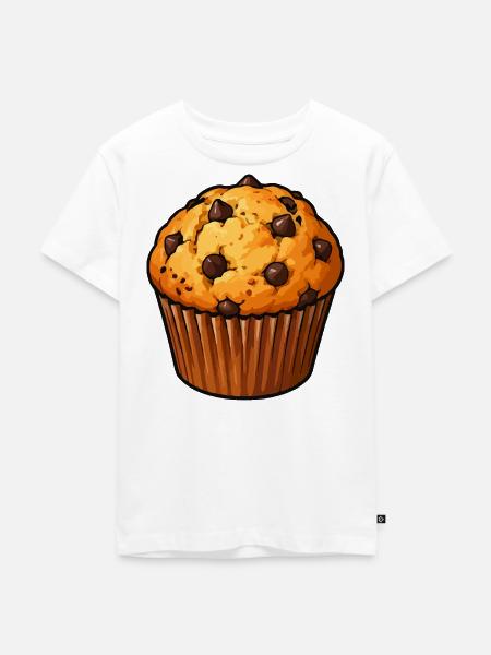 Muffin mit Schokoladenchips - Kinder Premium Bio T-Shirt - Weiß