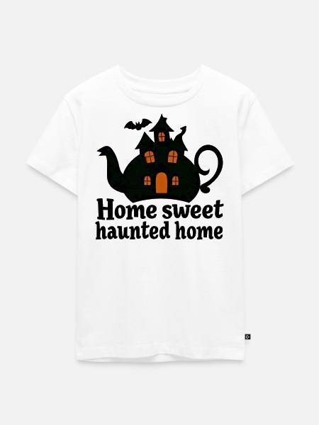 Spuk-Teekanne Hausdesign - Kinder Premium Bio T-Shirt - Weiß