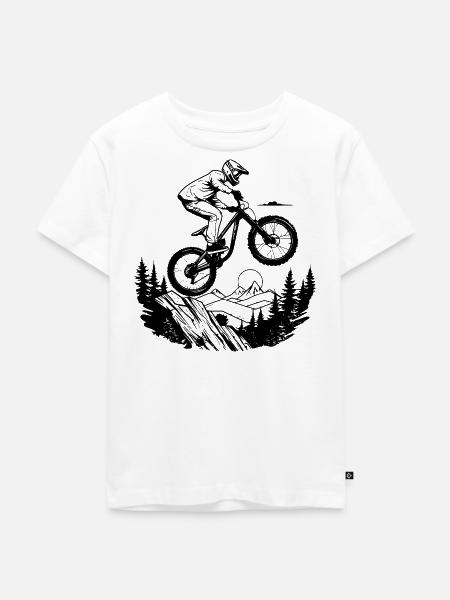 Mountainbike - Kinder Premium Bio T-Shirt - Weiß