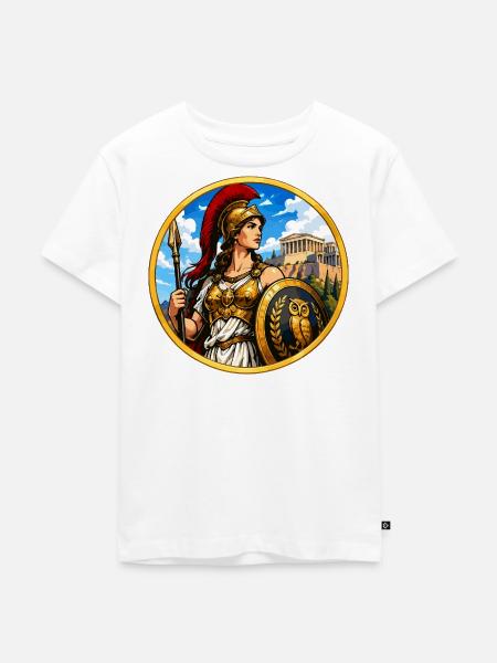 Griechische Kriegerin mit Speer - Kinder Premium Bio T-Shirt - Weiß