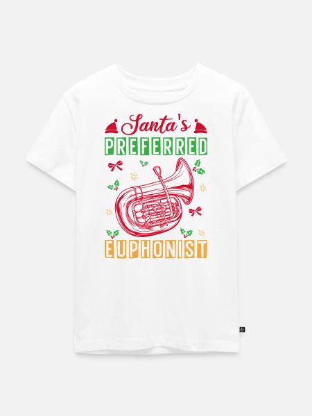 Euphonium Santa´s Preferred Euphonist Baritone - Kinder Premium Bio T-Shirt - Weiß