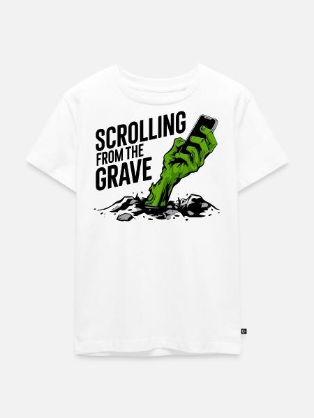 Vom Grab zum Scrollen - Kinder Premium Bio T-Shirt - Weiß