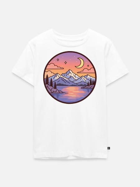 Mondsee Berglandschaft - Kinder Premium Bio T-Shirt - Weiß