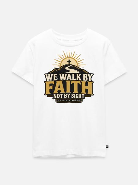 We walk by faith - Kinder Premium Bio T-Shirt - Weiß