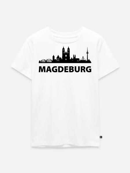 Magdeburg Skyline - Kinder Premium Bio T-Shirt - Weiß
