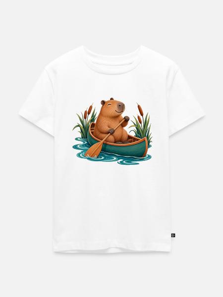 Cozy Black Cat Coffee - Kinder Premium Bio T-Shirt - Weiß