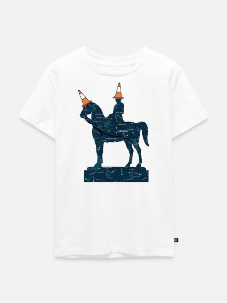 Glasgow-Kartenstatue mit Kegeln - Kinder Premium Bio T-Shirt - Weiß