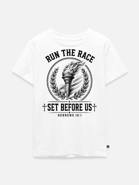 Lauf das Rennen Hebräer - Kinder Premium Bio T-Shirt - Weiß