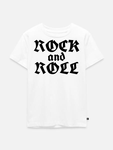 Rock'n'Roll-Gotik-Typografie-Design - Kinder Premium Bio T-Shirt - Weiß