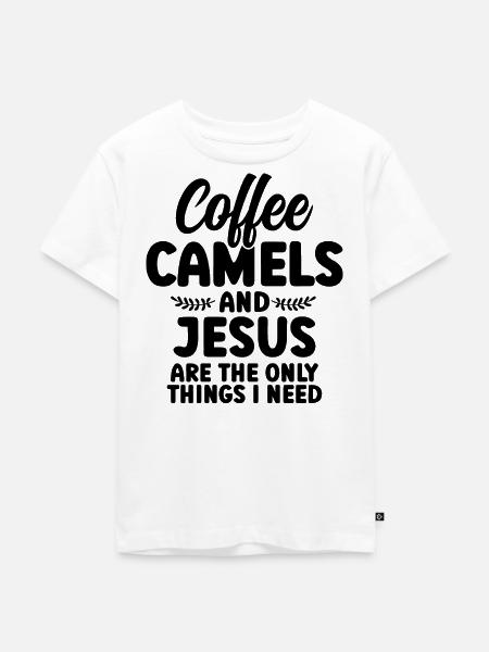 Kaffee Kamel Glaube - Kinder Premium Bio T-Shirt - Weiß
