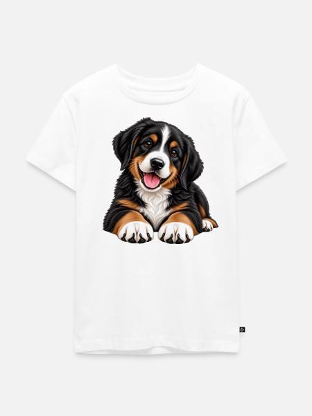 Berner Sennenhund Welpe - Kinder Premium Bio T-Shirt - Weiß