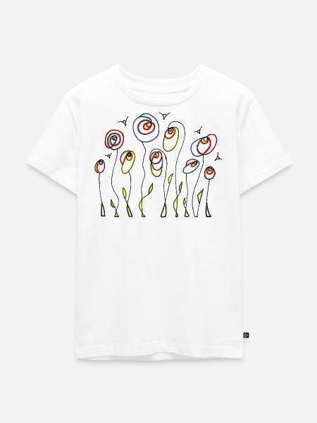 Blumen - Kinder Premium Bio T-Shirt - Weiß