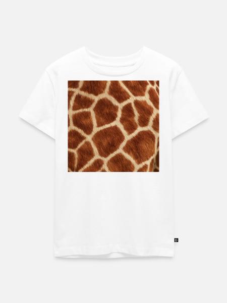 Giraffenmotiv mit geflecktem Fell - Kinder Premium Bio T-Shirt - Weiß