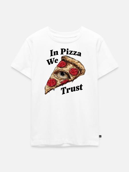 In Pizza We Trust - Kinder Premium Bio T-Shirt - Weiß