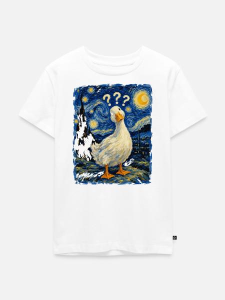 Gänse Sternennacht-Impression - Kinder Premium Bio T-Shirt - Weiß
