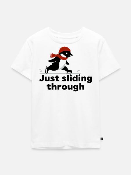 Pinguin Sprint - Kinder Premium Bio T-Shirt - Weiß