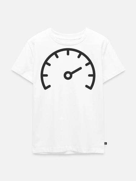 Performance-Tachoter-Liniensymbol - Kinder Premium Bio T-Shirt - Weiß