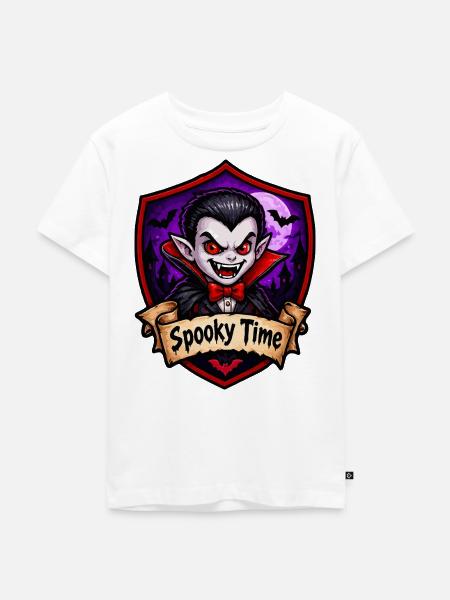Spukzeit Vampir Cartoon - Kinder Premium Bio T-Shirt - Weiß