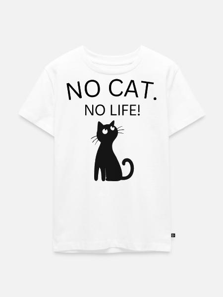 Keine Katze kein Leben - Kinder Premium Bio T-Shirt - Weiß