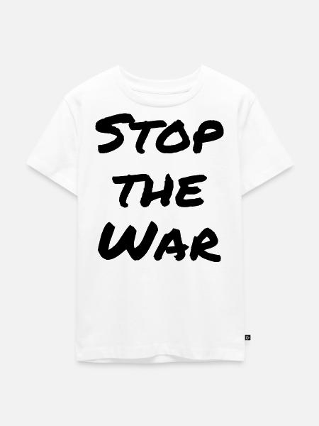 Stop the war - Kinder Premium Bio T-Shirt - Weiß