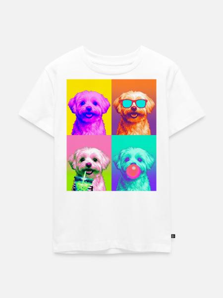Hunde Malteser Hund - Kinder Premium Bio T-Shirt - Weiß