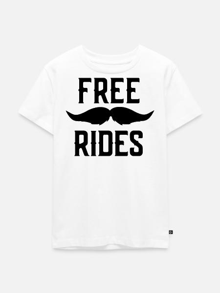 Kostenlose Schnurrbart-Reiten für Männer - Kinder Premium Bio T-Shirt - Weiß