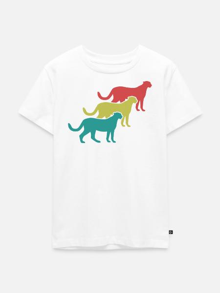 Geparden Trio Retro Style - Kinder Premium Bio T-Shirt - Weiß