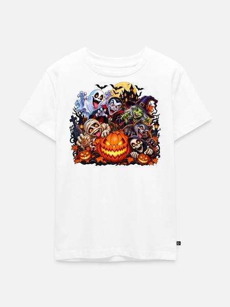 Gruselige Halloween-Gesellen - Kinder Premium Bio T-Shirt - Weiß