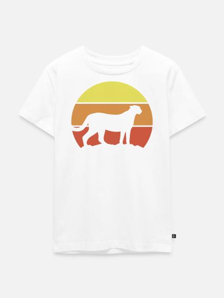Gepard Retro Style - Kinder Premium Bio T-Shirt - Weiß