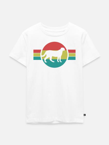 Gepard Retro Style - Kinder Premium Bio T-Shirt - Weiß
