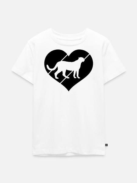 Gepard Herz Silhouette - Kinder Premium Bio T-Shirt - Weiß