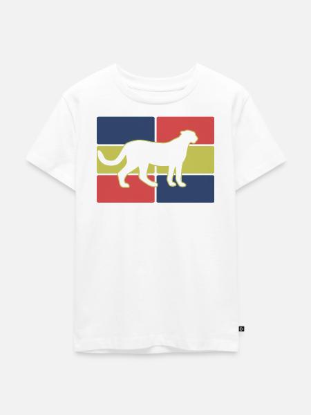 Gepard Silhouette - Kinder Premium Bio T-Shirt - Weiß