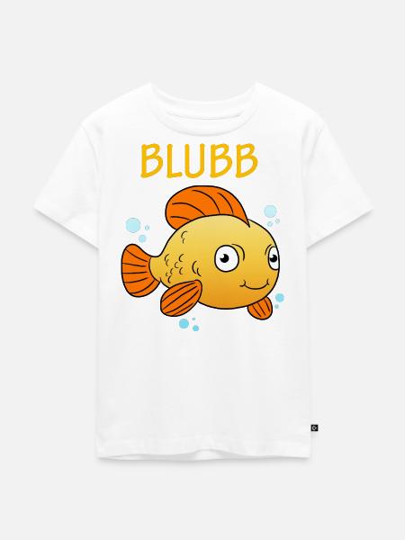 Blubb Goldfisch Süßer Fisch Aquarium Fischchen - Kinder Premium Bio T-Shirt - Weiß