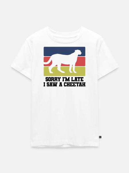 Sorry I’m Late – Gepard - Kinder Premium Bio T-Shirt - Weiß