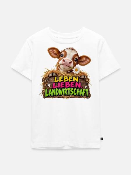 Leben Lieben Landwirtschaft - Kinder Premium Bio T-Shirt - Weiß