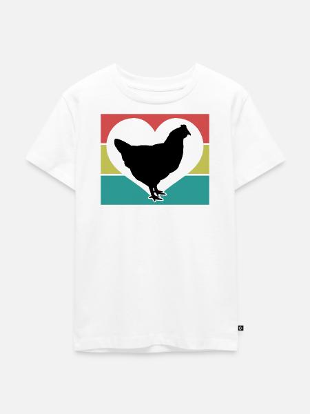 Huhn Herz Silhouette - Kinder Premium Bio T-Shirt - Weiß