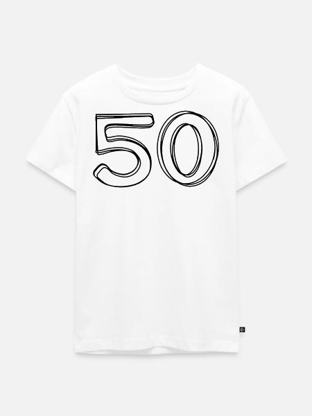 Zahl 50 handgezeichnet - Kinder Premium Bio T-Shirt - Weiß