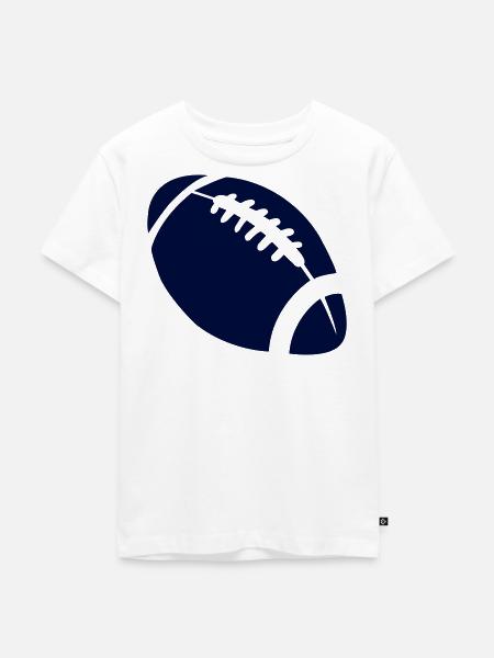 Dunkles Football Stitch-Design - Kinder Premium Bio T-Shirt - Weiß