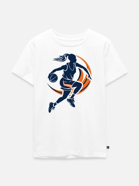 Basketballerin - Kinder Premium Bio T-Shirt - Weiß